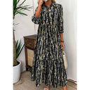 Chic Women's Ruffle Shirt Dress with Asymmetrical Hem