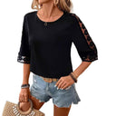 Lace-Sleeved Women's Blouse for Effortless Style
