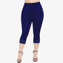 Women’s Lace-Trimmed 3/4 Leggings for Chic Style