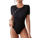 Stylish Women's Bodysuit with Chic Button Accents