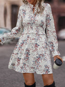 Floral Dress with Ruffle Trim and Elastic Waist