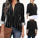 Chic Striped Shirt Dress with Trendy Zipper Detail