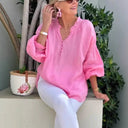 Stylish Women's Blouse with Smock Sleeves