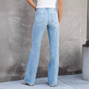 High-Waist Bootcut Jeans with Refined Wash for Women
