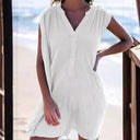 Chic Women's Button-Detail Beach Dress
