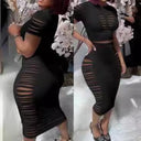 Chic Figure-Flattering Midi Dress with Cut-Outs