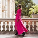 Women's Maxi Dress with Ruffle Accents & Waist Belt