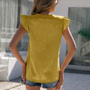 Chic Ruffled Collar V-Neck Blouse for Women