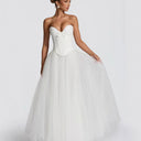 Off-Shoulder A-Line Wedding Dress with Tulle Skirt