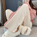 Chic Knit Trousers with Decorative Button Accents