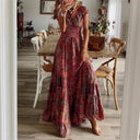Bohemian Maxi Dress with Flared Hem