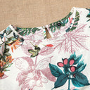 Floral Print Short Sleeve Blouse with Adjustable Hem