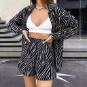 Zebra Print Women’s Short Sleeve Blouse