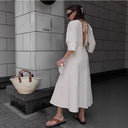 Women's Relaxed Linen Button-Up Dress