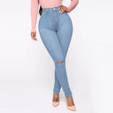 Trendy Women's High-Waist Distressed Jeans