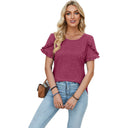 Chic Ruffle Detail Women's T-Shirt