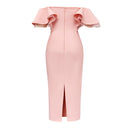 Chic Midi Dress with Ruffled Hems for Women