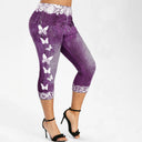 Butterfly Design Women's Jeans-Look Leggings