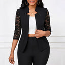 Contemporary Blazer Jacket with Lace Accents