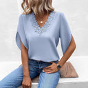 Lace-Trimmed Women's Blouse for Chic Style