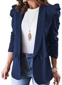 Chic Women's Blazer with Puff Sleeves