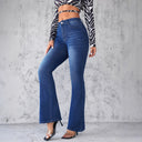 High-Waisted Flared Jeans for Women in Trendy Wash