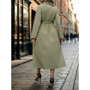 Women's A-Line Shirt Dress with Button Accents