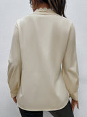 Ladies Blouse with Lace Trim and Button Details