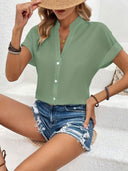 Chic Short Sleeve Women's Blouse