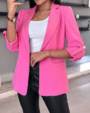 Chic Women's Blazer with Stylish Sleeves and Pockets