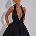 Women's Stunning Cocktail Dress with Shimmering Bodice