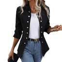 Chic Short-Sleeve Blazer with Decorative Buttons