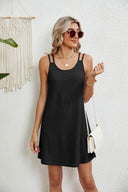 Women's Lace Pattern Dress with Thin Straps