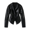 Chic Women's Blazer with Defined Structure and Waist Belt
