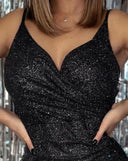 Shimmering Ruching Cocktail Dress for Women