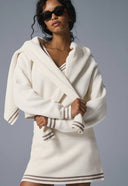 Textured Cotton Women's Hooded Dress