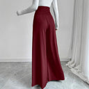 Chic Women's High-Waisted Palazzo Pants with Button Detail