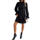 Chic Women's Bow Collar Polka Dot Dress
