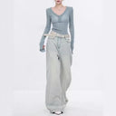 Chic High-Waist Wide-Leg Jeans for Women