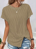 Textured Wave Pattern Women's Cotton Tee