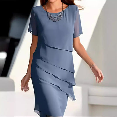 Layered Women's Wrap Dress for Chic Style
