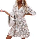 Chic Women's Dress with Paisley Print & Lace Accents