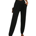 Women's Relaxed Fit Pants with Wide Waistband and Side Pockets
