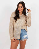 Chic Oversized Glimmering Blouse for Women
