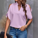 Chic Off-Shoulder Blouse with Stand Collar