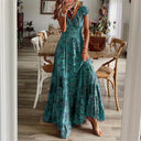 Bohemian Maxi Dress with Flared Hem
