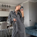 Stylish Women's Blouse Set with Geometric Design