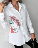 Unique Graphic Print Women's Artistic Blouse