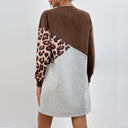 Animal Print Asymmetric Sweatshirt Dress for Women
