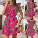 Chic Summer Dress with Playful Paisley Ruffles